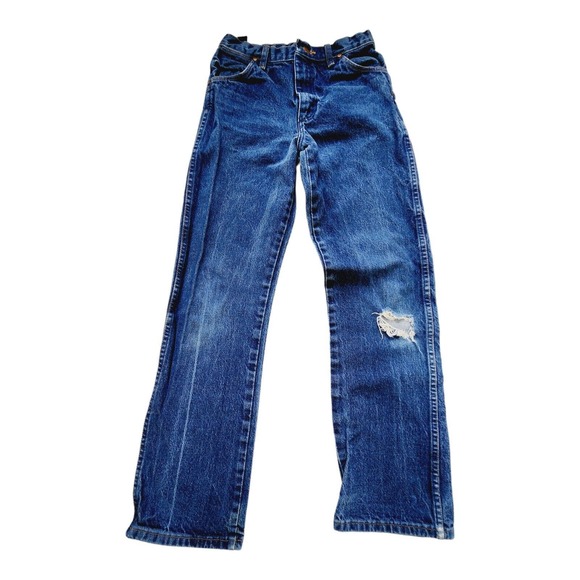 Boys Wrangler Denim Jeans 13MWZBP Cowboy Cut Original Fit Adjustable Waist Sz 16 - Picture 1 of 9
